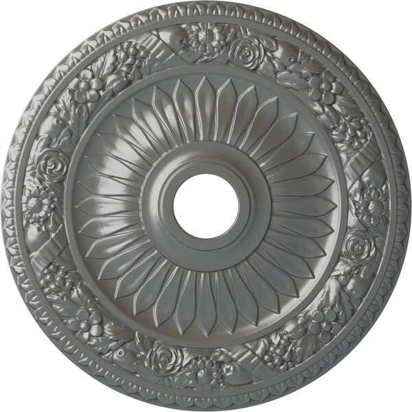 Ekena Millwork Bellona Ceiling Medallion (Fits Canopies up to 3 5/8"), 23 5/8"OD x 3 5/8"ID x 1 1/8"P, Silver CM23BESLS - main